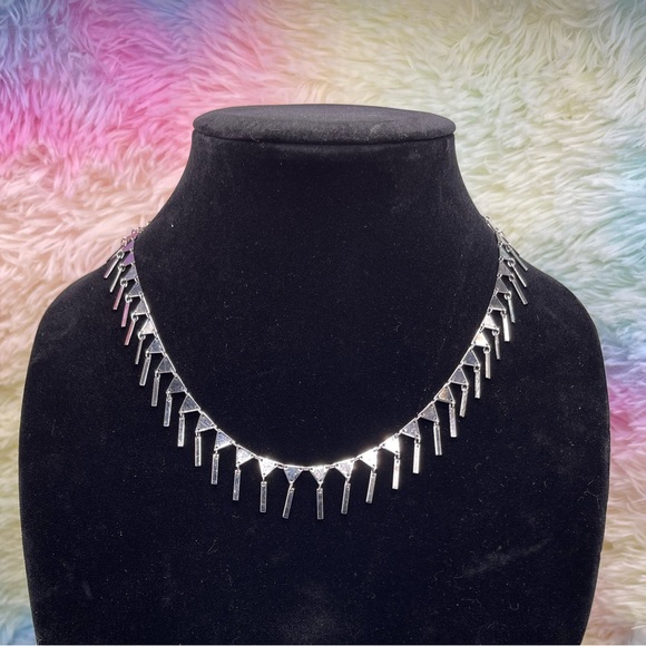 Jewelry - Unique Silver Tone Triangle Dangle Necklace